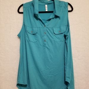 Exhilaration real cotton sleeveless polo shirt